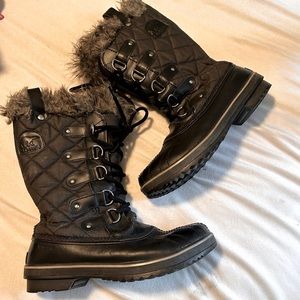 Sorel Tofino II Boot Black Waterproof Boots Faux Fur Winter Snow Boots Sz 10.5